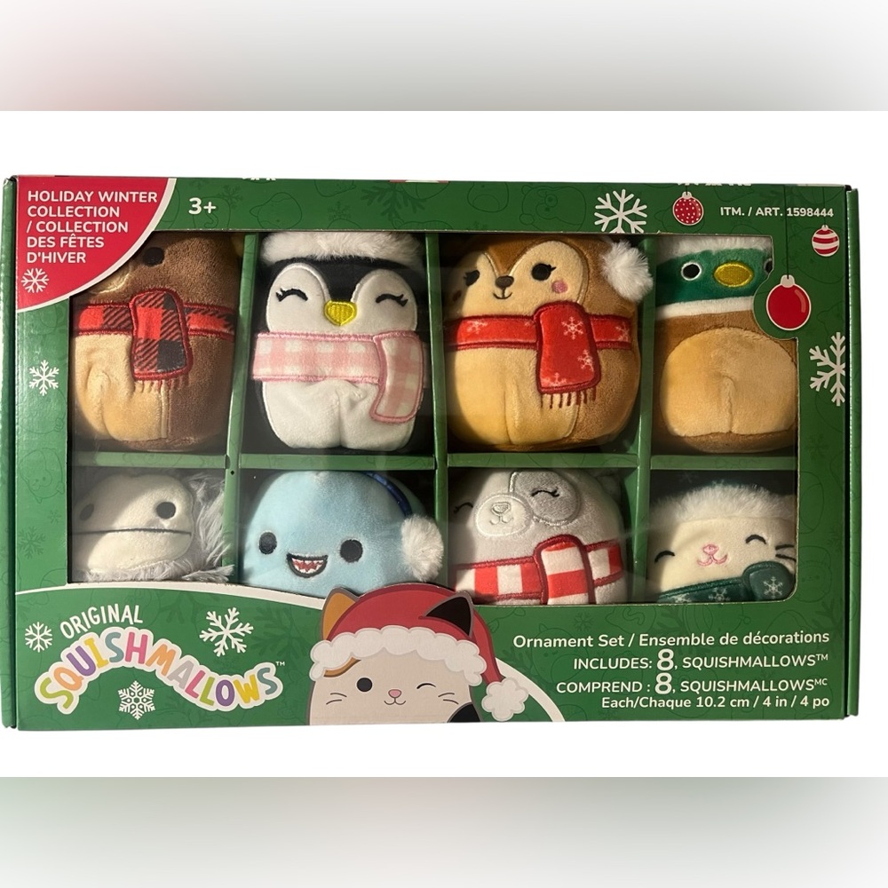 Original Squishmallows Holiday Ornament Set - Festive Characters New with Tags